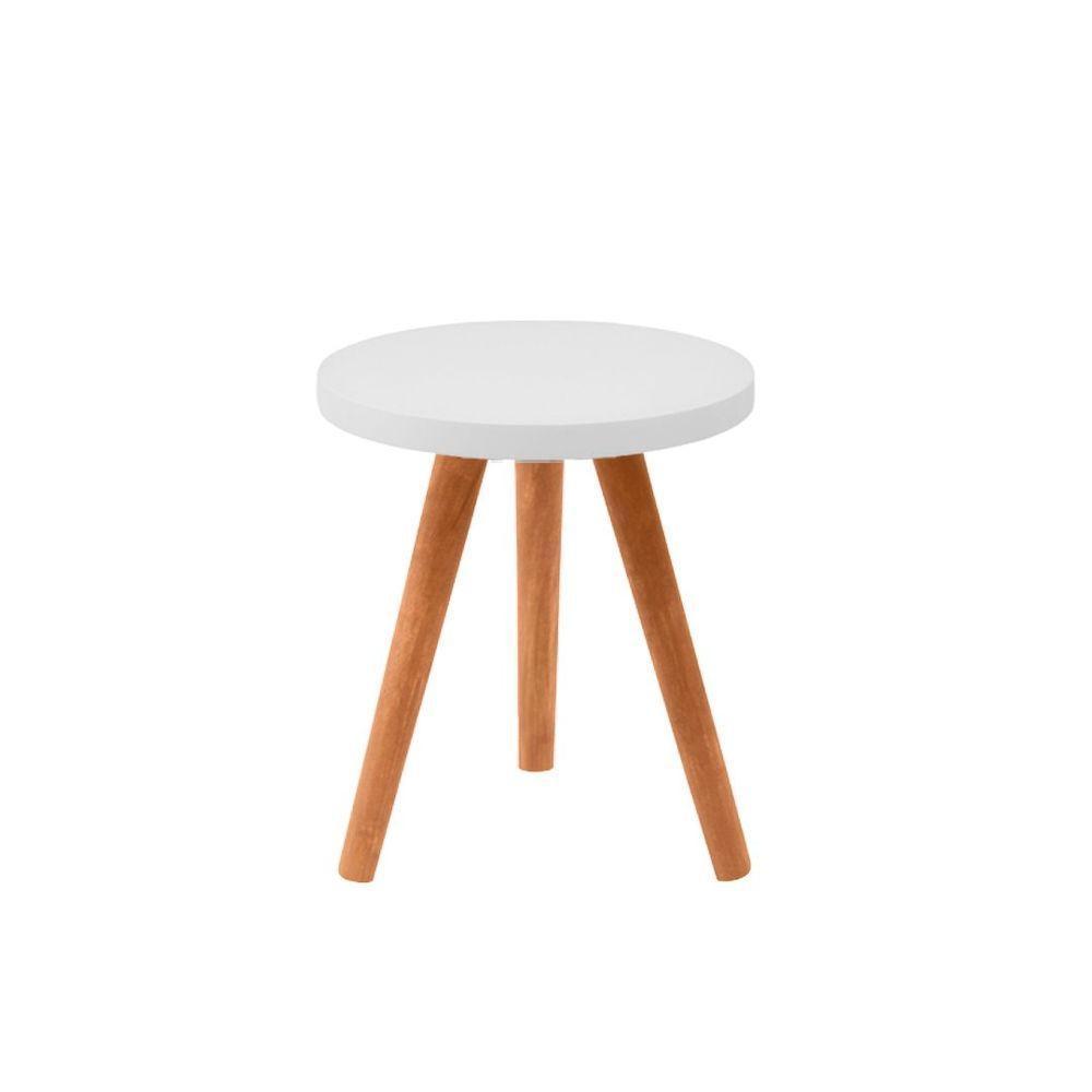 Conjunto Kit Com 3 Mesinhas Lateral De Canto Redonda Branco - Octavio Moveis - 4