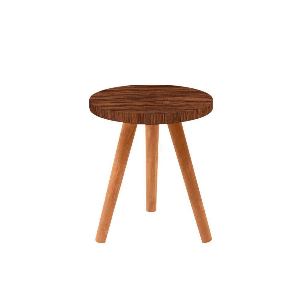 Conjunto Kit Com 3 Mesinhas Lateral De Canto Redonda Pau Ferro - Octavio Moveis - 4