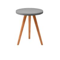 Conjunto Kit Com 3 Mesinhas Lateral De Canto Redonda Cinza - Octavio Moveis - 3