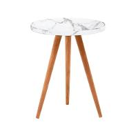 Conjunto Kit Com 3 Mesinhas Lateral De Canto Redonda Sala Estilo Granito - Octavio Moveis - 2