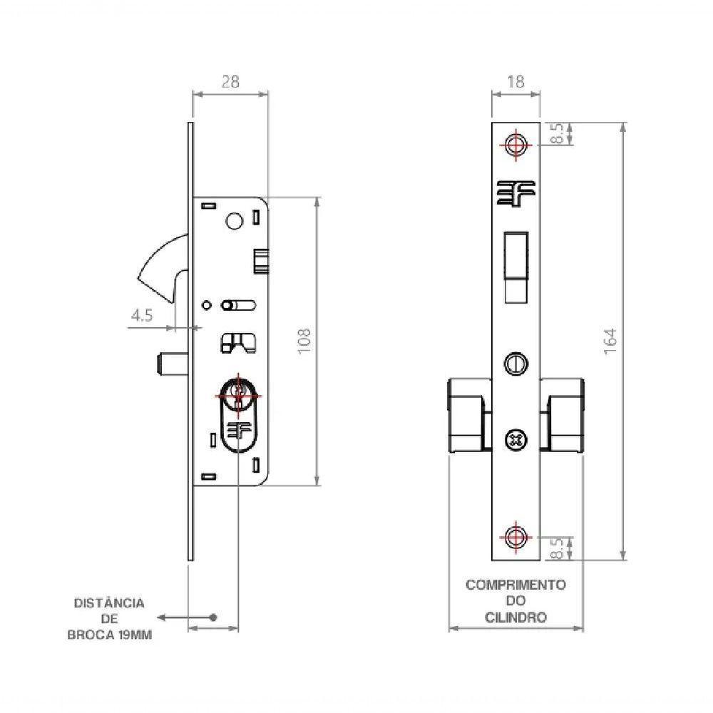 Fechadura Bico De Papagaio 615/50 Cr Cromado - 3f - 4