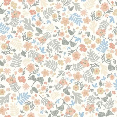 Papel De Parede Sonhos Floral Azul E Rosa 4211 Papel De Parede Sonhos 4211