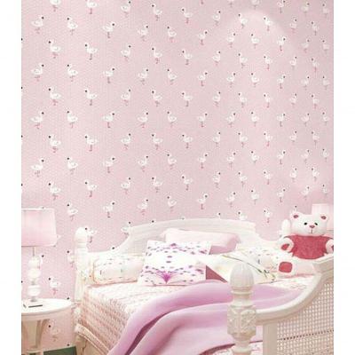 Papel De Parede Fofura Baby Flamingos Fundo Rosa Ff4019