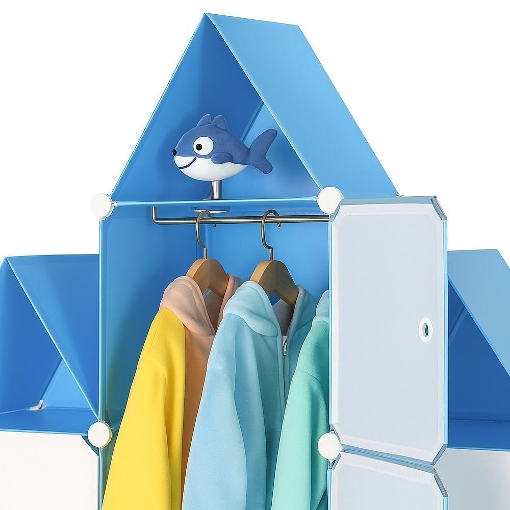 Guarda Roupa Castelo Infantil Armario Organizador Brinquedos Roupas Sapateira 13 Nichos Prateleiras - 3