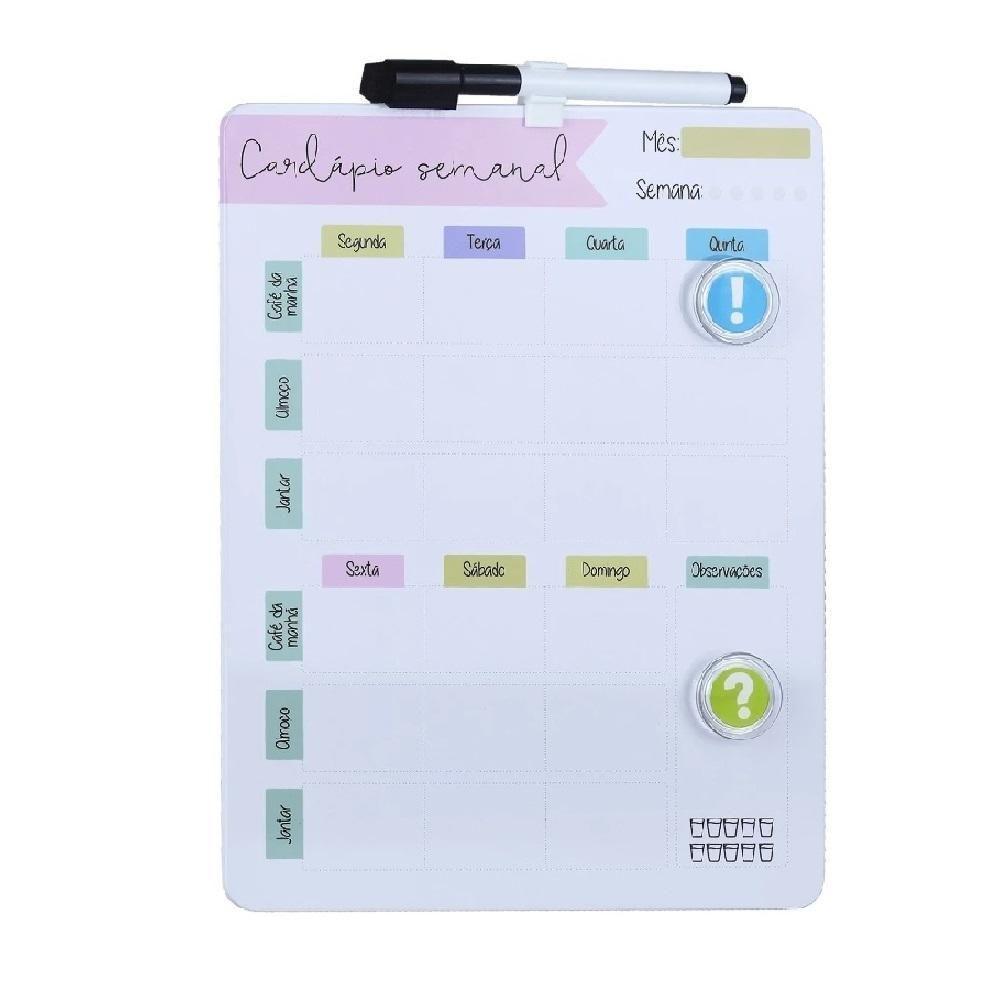 Cardapio Semanal Lousa Planejamento Alimentacao Magnetica Planner Dieta Quadro Anotacoes Refeicao - 2