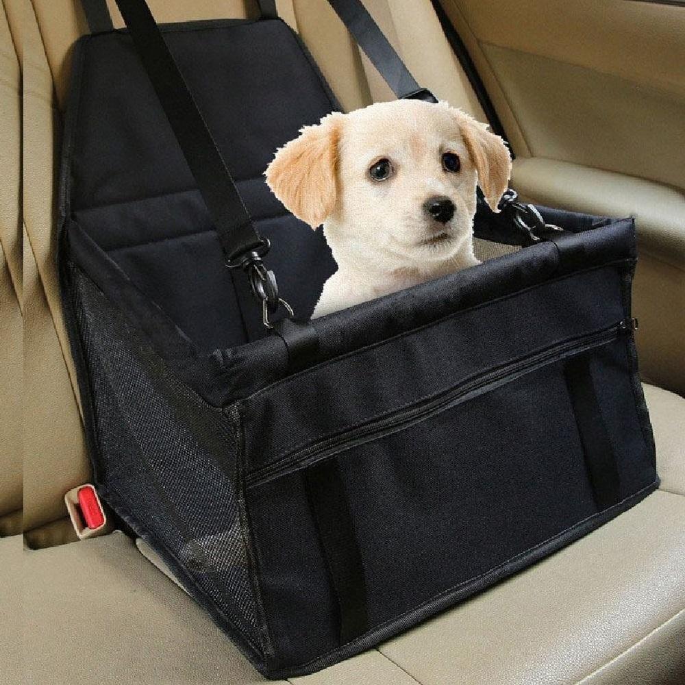 Cadeirinha Pet Transporte Assento Cachorro Gato Carro Viagem Passeio Dobravel Com Bolso Preta - 4