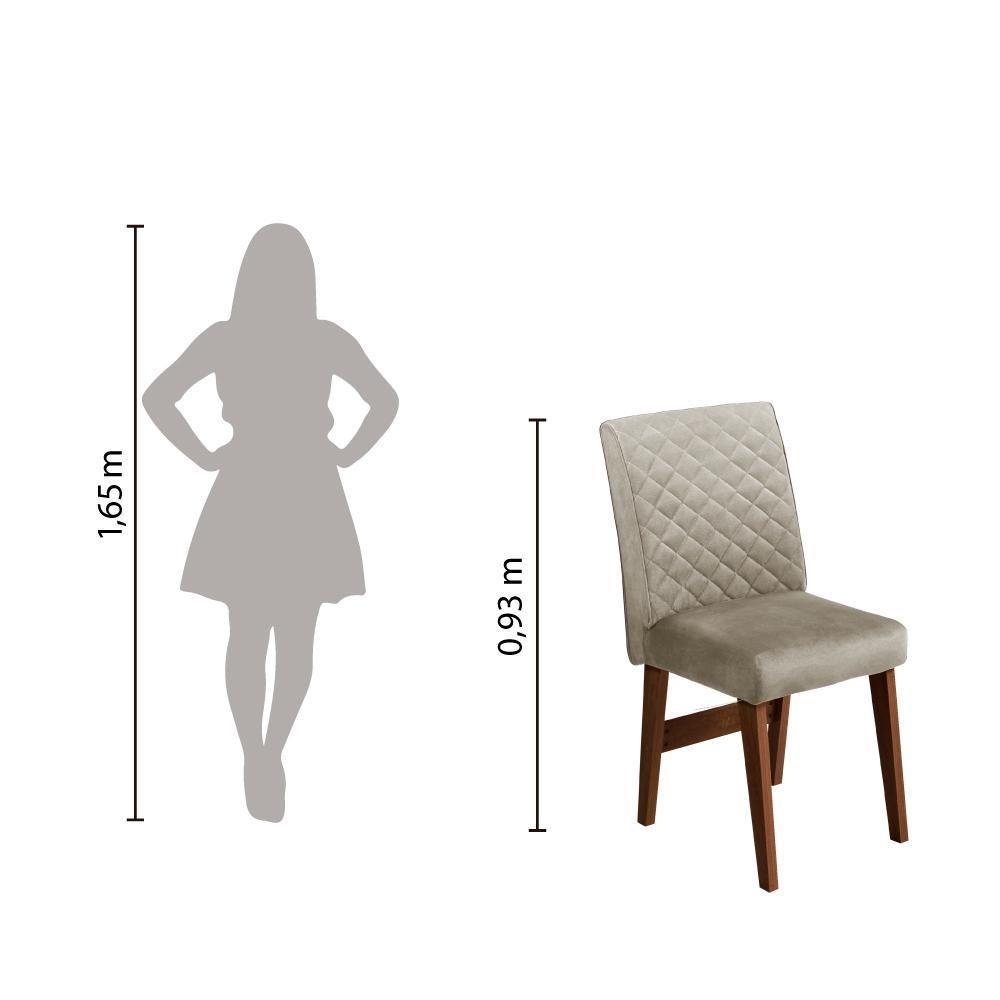 Conjunto De Mesa Sala De Jantar 4 Cadeiras Redonda 1,03m Athenas Cedro/areia Cedro / Off White - 2