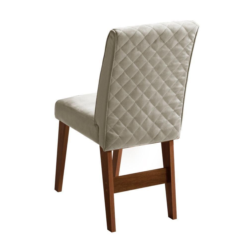 Conjunto De Mesa Sala De Jantar 4 Cadeiras Redonda 1,03m Athenas Cedro/areia Cedro / Off White - 6