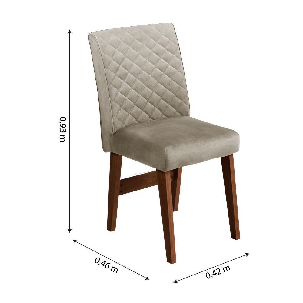 Conjunto De Mesa Sala De Jantar 4 Cadeiras Redonda 1,03m Athenas Cedro/areia Cedro / Off White - 8