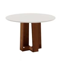 Conjunto De Mesa Sala De Jantar 4 Cadeiras Redonda 1,03m Athenas Cedro/areia Cedro / Off White - 7