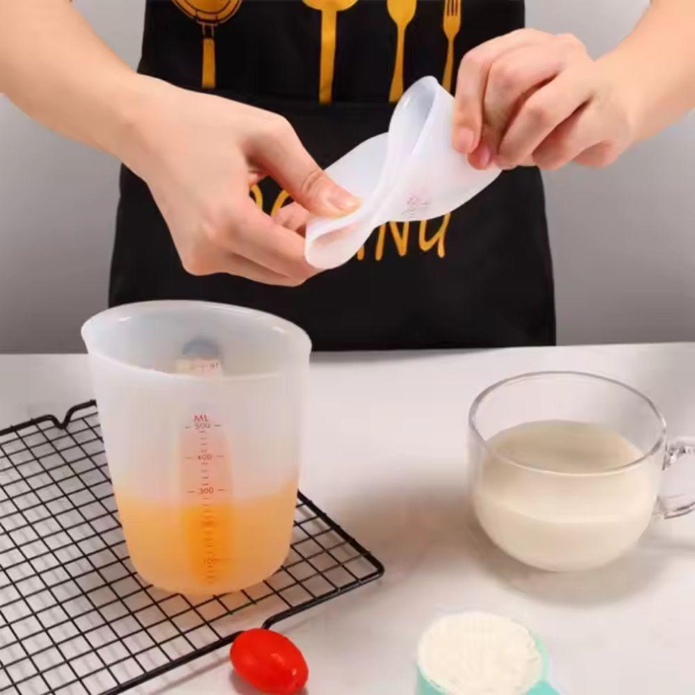 Copo Medidor Dosador Silicone Flexivel Jarra Medidora Graduado 500ml Quimica Confeitaria Xicara - 3
