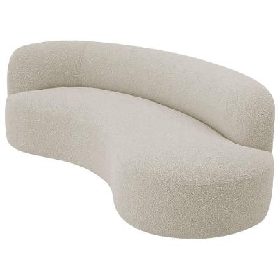 Divã Recamier Orgânico Tokyo 200cm Lado Direito Linho Preto