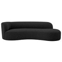 Divã Recamier Orgânico Tokyo 200cm Lado Direito Linho Preto