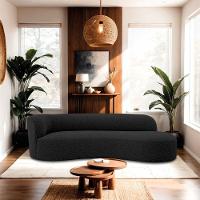 Divã Recamier Orgânico Tokyo 200cm Lado Direito Linho Preto - 7