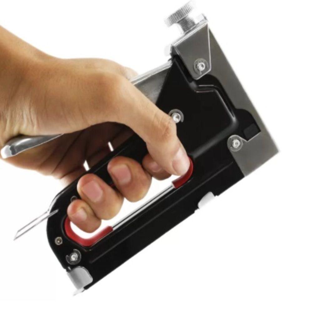 Kit Grampeador Pinador Tapeceiro Profissional Maleta Kit Completo 4 A 14mm 300 Grampos Pregos - 4