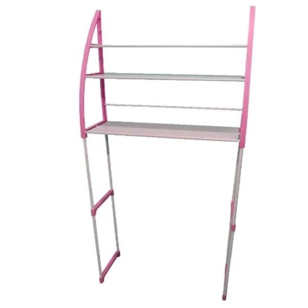 Estante Rack Organizadora Multiuso Com 3 Prateleiras Lavanderia Banheiro Cozinha Portatil Rosa - 4