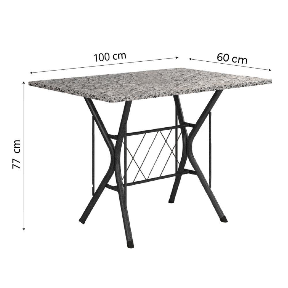 Conjunto De Mesa Itália New Com 4 Cadeiras 1,00m Artefamol Dark/granito Craquelado Dark - 5