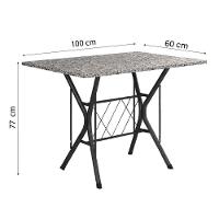 Conjunto De Mesa Itália New Com 4 Cadeiras 1,00m Artefamol Dark/granito Craquelado Dark - 5
