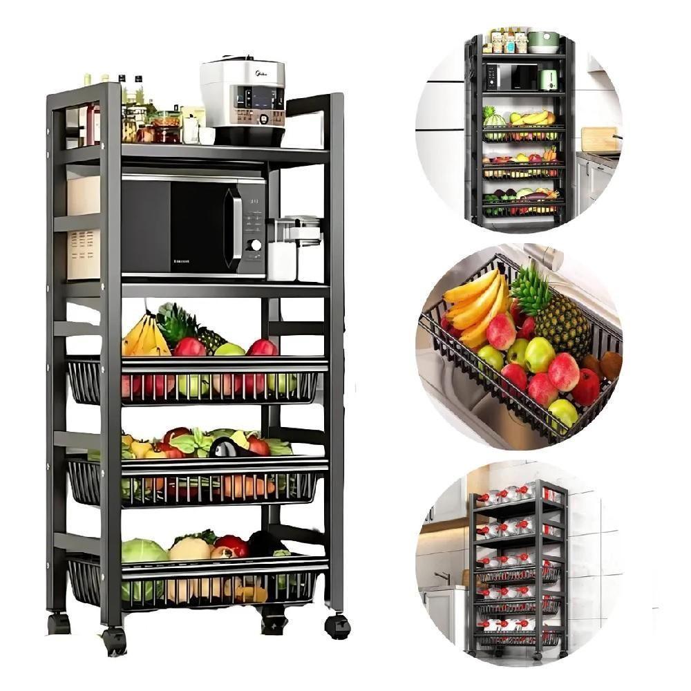 Suporte Microondas Bebedoouro Estante 5 Prateleiras Carrinho Organizador Rack Portatil 5 Andares - 2