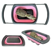 Escorredor Massas E Macarrao Com Alca Retratil Pia Silicone Legumes Frutas Ajustavel Verde - 5