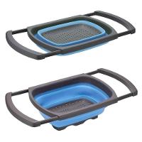 Escorredor Massas E Macarrao Com Alca Retratil Pia Silicone Legumes Frutas Ajustavel Verde - 8