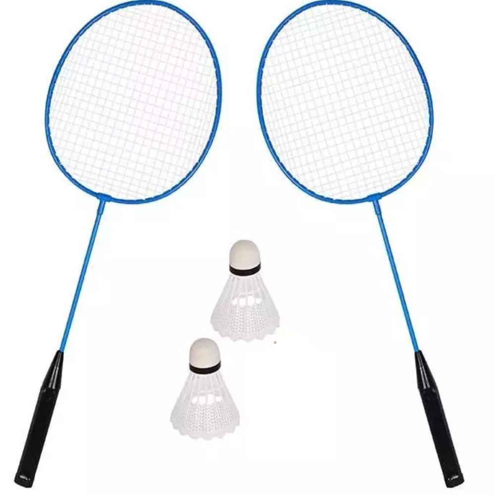 Kit Badminton 2 Raquetes Peteca Jogo Frescobol Raqueteira Esporte Com Bolsa Transporte - 1