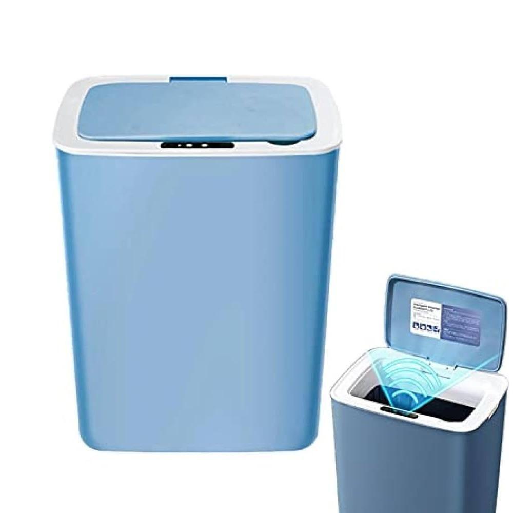 Cesto Lixo Inteligente Com Sensor Lixeira Automatica 14 Litros Cozinha Banheiro Portatil Touch Azul - 1