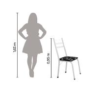 Conjunto Com 4 Cadeiras Tubular Itália Artefamol Branco Branco / Floral Preto - 2