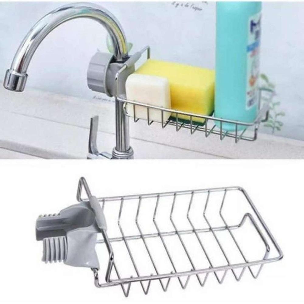 Suporte Organizador Pia E Chuveiro Inox Porta Detergente Esponja Shampooo Rack Multiuso Cozinha - 4
