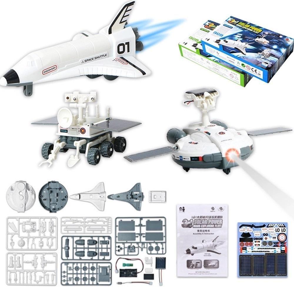 Kit Estacao Solar Robotica Robo Didatico 3 Em 1 Brinquedo Com Placa Energia Aviao Espacial - 5