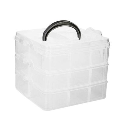 Maleta Organizador Caixa Organizadora 18 Divisorias Box Pesca Costura Estojo Ferramentas Branco