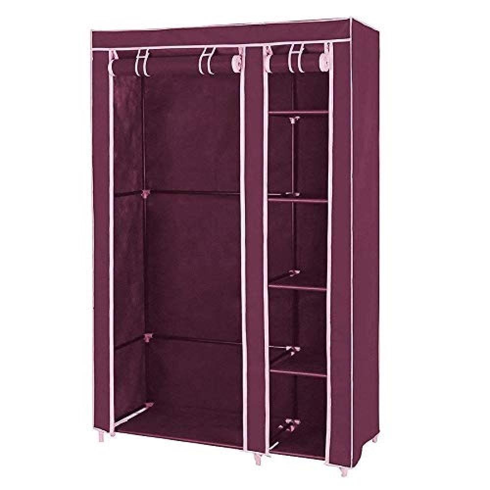 Guarda Roupa Portatil Duplo Cabideiro Arara 4 Prateleiras Sapateira Organizador Desmontavel Viagem - 3