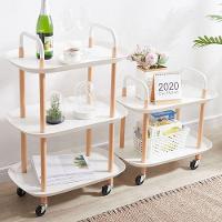 Mesa Auxiliar Lateral Madeira Carrinho Organizador Multiuso 2 Prateleiras Sacada Churrasqueira Sala - 6