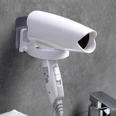 Suporte Secador Cabelo Sem Furo Organizador Fios Adesivo Parede 2 Em 1 Gancho Pendurar Porta