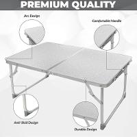 Mesa Dobravel Sofa Cama Notebook Aluminio Vira Maleta Portatil Suporte Home Office Refeicao Estudos - 8