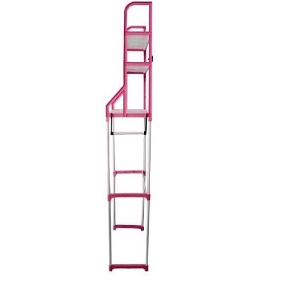 Estante Organizadora Banheiro Lavabo Lavanderia 3 Prateleiras Porta Toalhas Portatil Rosa