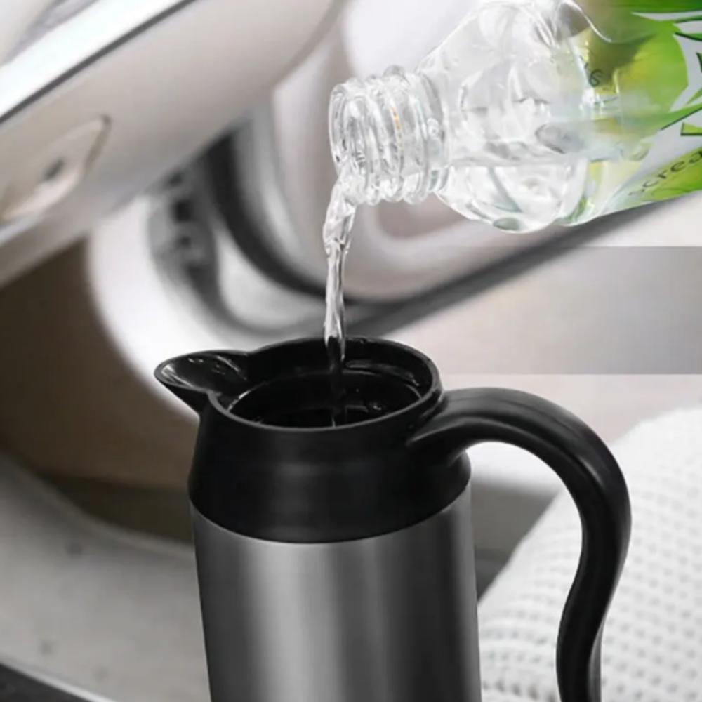 Garrafa Chaleira Termica 600ml Inox 12v Veicular Eletrica Caneca Aquecedor Portatil Copo Carro Barco - 4