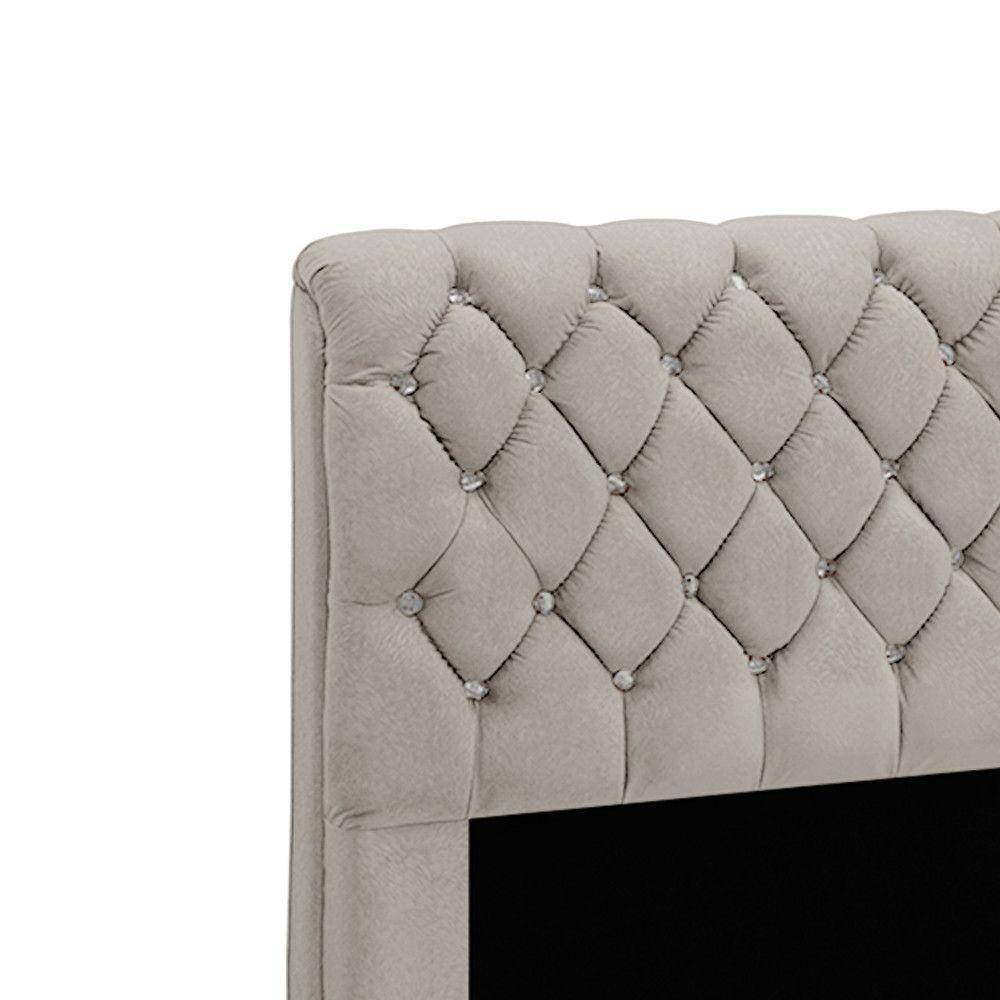 Cabeceira Para Cama Casal Box 140 Cm Fernanda Veludo Marfim Marfim - 3