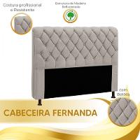 Cabeceira Para Cama Casal Box 140 Cm Fernanda Veludo Marfim Marfim