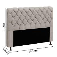 Cabeceira Para Cama Casal Box 140 Cm Fernanda Veludo Marfim Marfim - 5