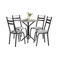 Conjunto De Mesa Thais 0,70M Com 4 Cadeiras Artefamol Granito / Dark Craquelado Dark - 1