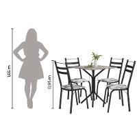 Conjunto De Mesa Thais 0,70M Com 4 Cadeiras Artefamol Granito / Dark Craquelado Dark - 2