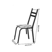 Conjunto De Mesa Thais 0,70M Com 4 Cadeiras Artefamol Granito / Dark Craquelado Dark