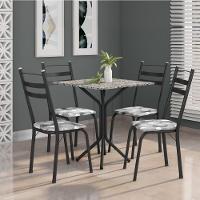 Conjunto De Mesa Thais 0,70M Com 4 Cadeiras Artefamol Granito / Dark Craquelado Dark - 5
