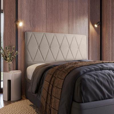 Cabeceira Realeza Casal 195cm Velveteen Marrom - Shop Das C Linho Creme