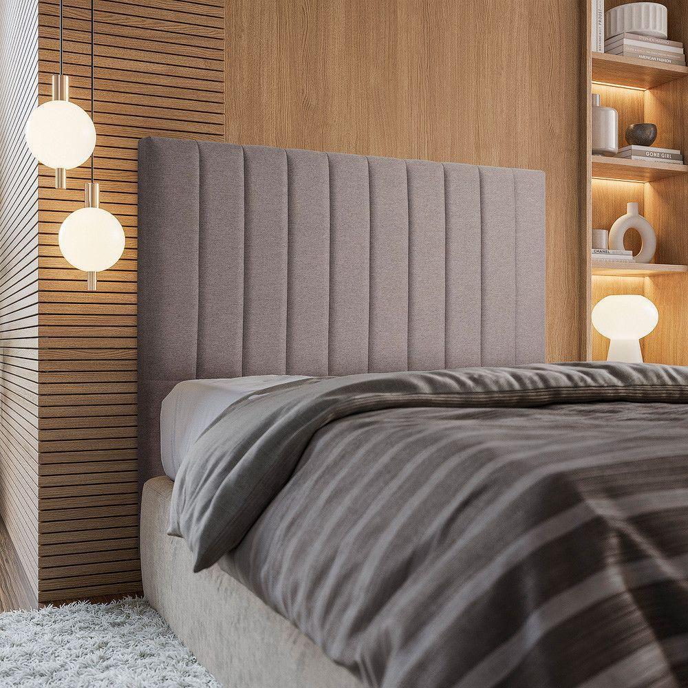 Cabeceira Estofada Bella Solteiro 90cm Linho Cinza - Shop Linho Castor - 2