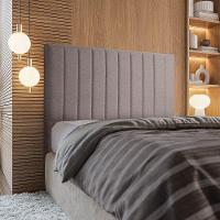 Cabeceira Estofada Bella Solteiro 90cm Linho Cinza - Shop Linho Castor - 2