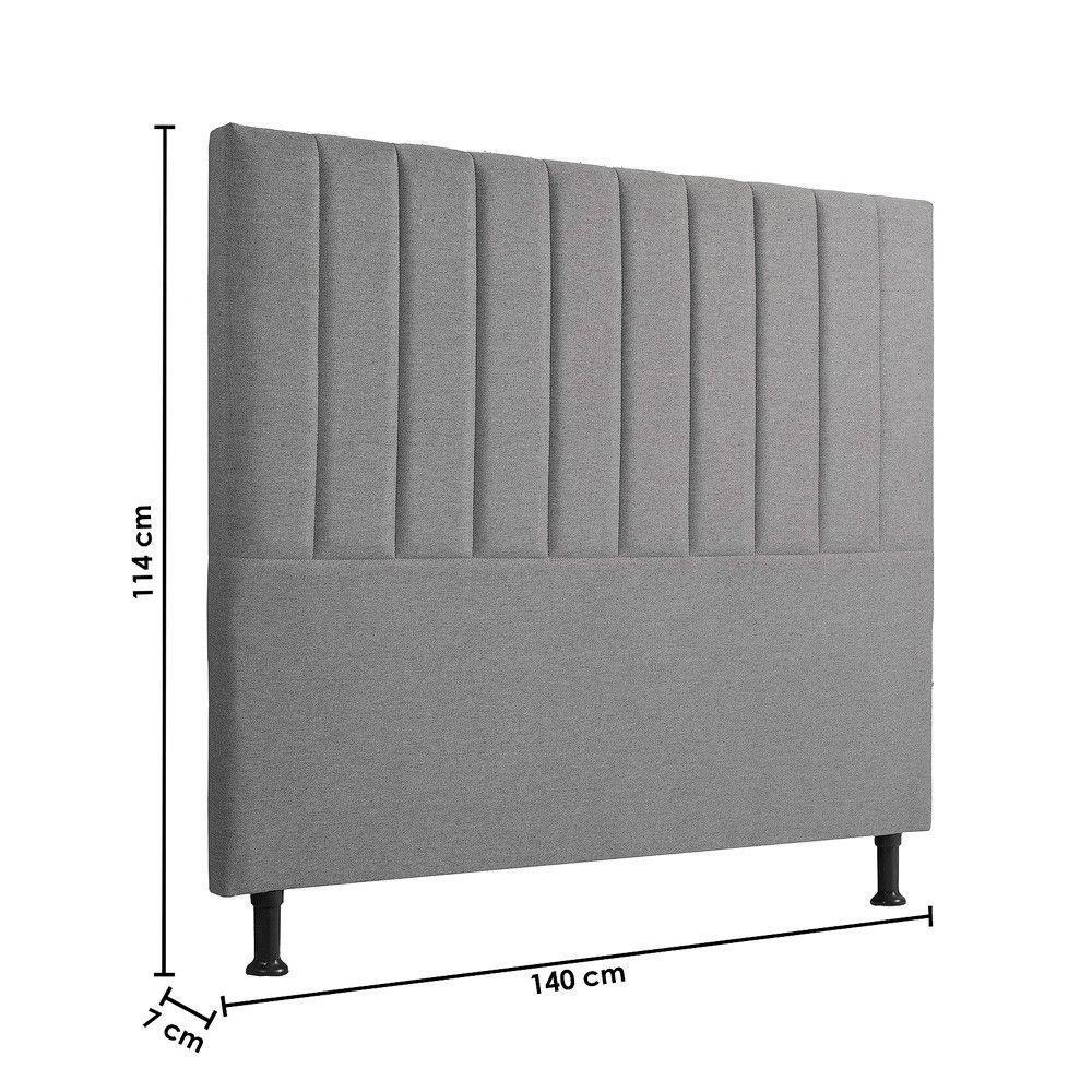 Cabeceira Estofada Bella Casal 140cm Linho Cinza - Shop Linho Cinza - 3