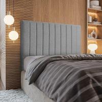 Cabeceira Estofada Bella Casal 140cm Linho Cinza - Shop Linho Cinza - 2
