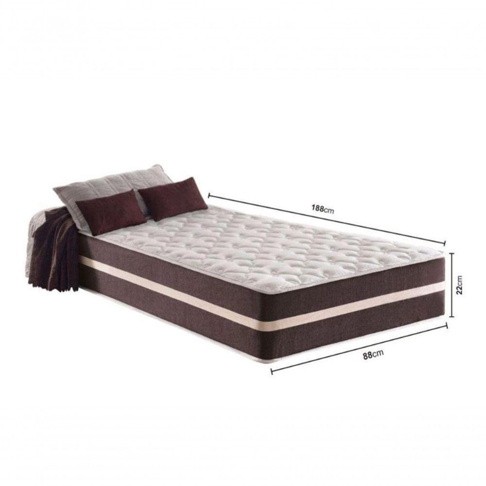 Cama Box Solteiro 88 Suede Bege Com Colchão Little Angel Mola Superlastic 62x88x188cm - 3